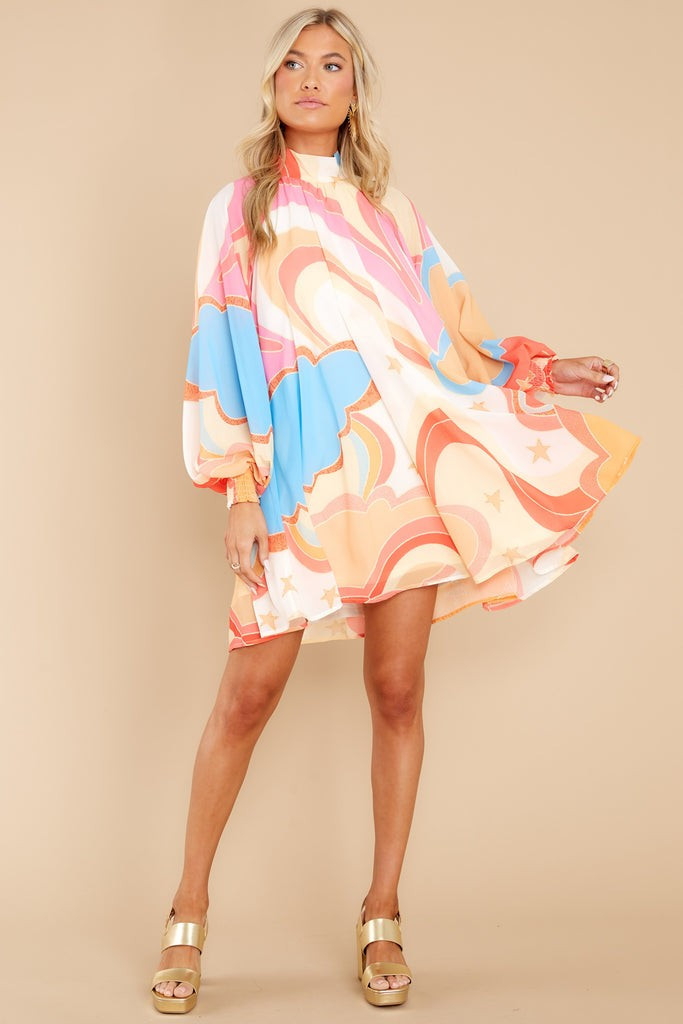 Purely Reminiscing Pink Multi Print Dress | Red Dress 