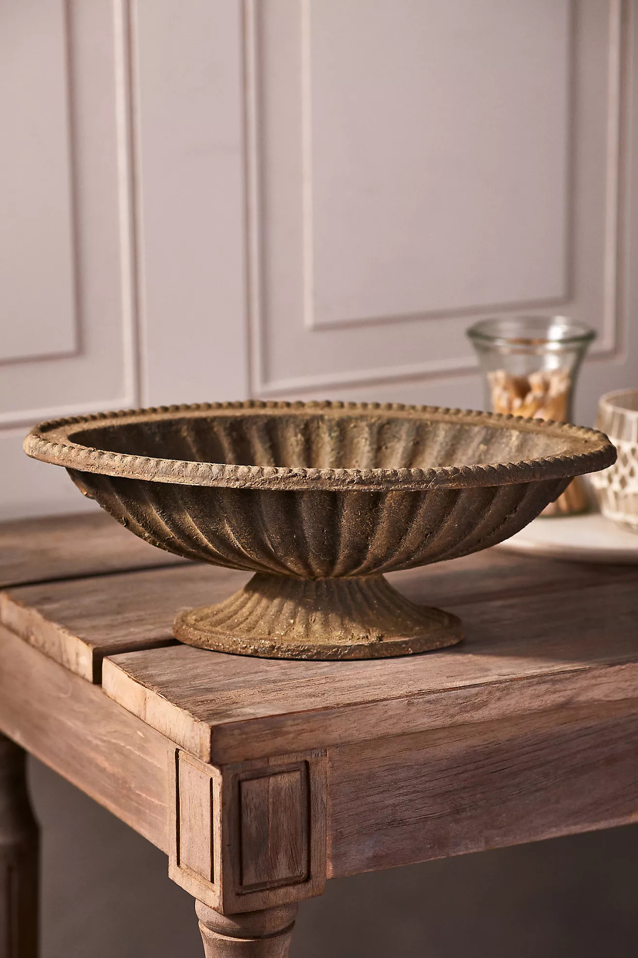 Cast Iron Low Oval Urn Planter | Anthropologie (US)