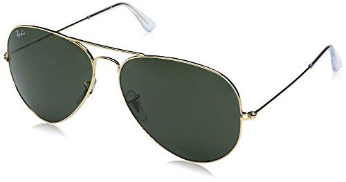 Ray-Ban 0RB3025 Aviator Metal Non-Polarized Sunglasses, Gold/ Grey Green, 62mm | Amazon (US)