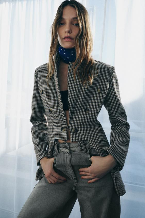 ASYMMETRIC CHECK BLAZER WITH WOOL ZW COLLECTION LIMITED EDITION | Zara UK