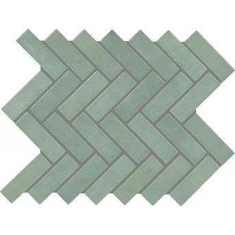 American Olean Konrad Seafoam 9-in x 12-in Matte Ceramic Herringbone Patterned Wall Tile (0.65-sq... | Lowe's