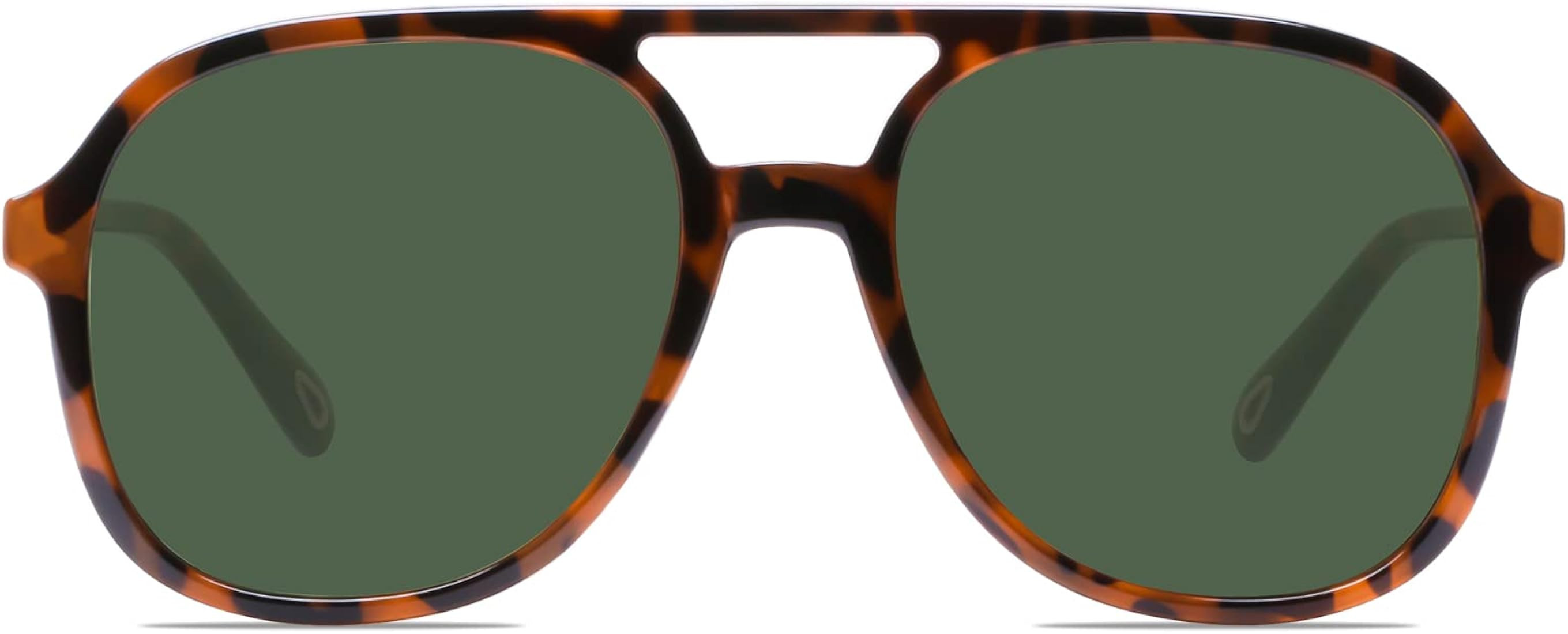 YDAOWKN Retro Square Aviator Sunglasses for Womens Mens Vintage 70s Double Bridge Sun Glasses | Amazon (US)