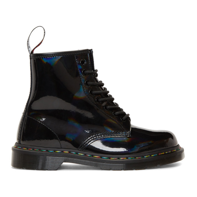 Dr. Martens Black Rainbow 1460 Boots | SSENSE 