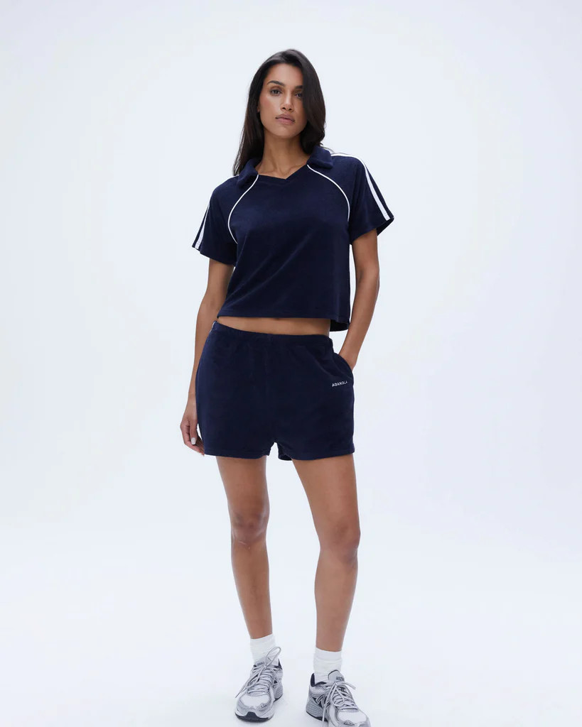 Terry Contrast Short - Navy Blue | Adanola UK