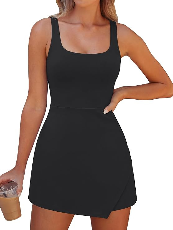 Caracilia Women Tennis Dress with Built in Shorts Summer 2026 Square Neck Sleeveless Athletic Gol... | Amazon (US)