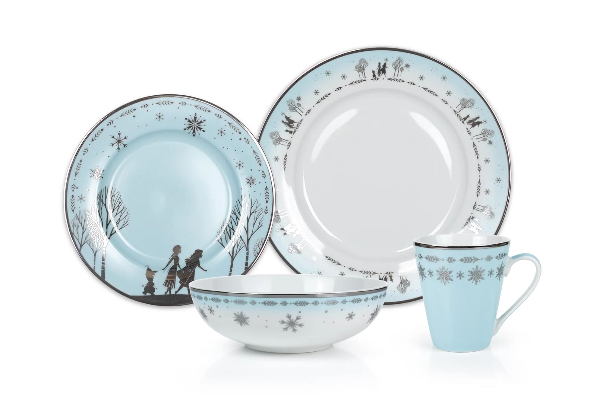 Disney Frozen 2 Anna & Elsa Ceramic Dining Set Collection | 16-Piece Dinner Set | Toynk