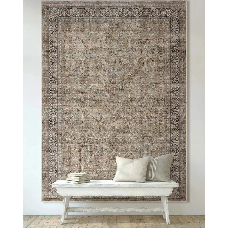 Well Woven Asha Delphine Vintage Persian Oriental Beige Area Rug | Wayfair North America