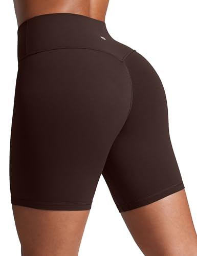 CRZ YOGA Secretsculpt Womens Butterlift High Waist Scrunch Butt Biker Shorts 6 Inches - No Front Seam Workout Gym Booty Hot Fudge Brown X-Small | Amazon (US)