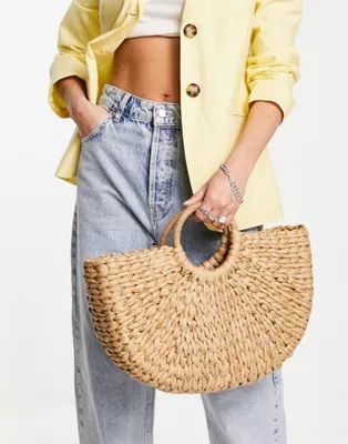 Topshop large halfmoon grab in beige | ASOS (Global)