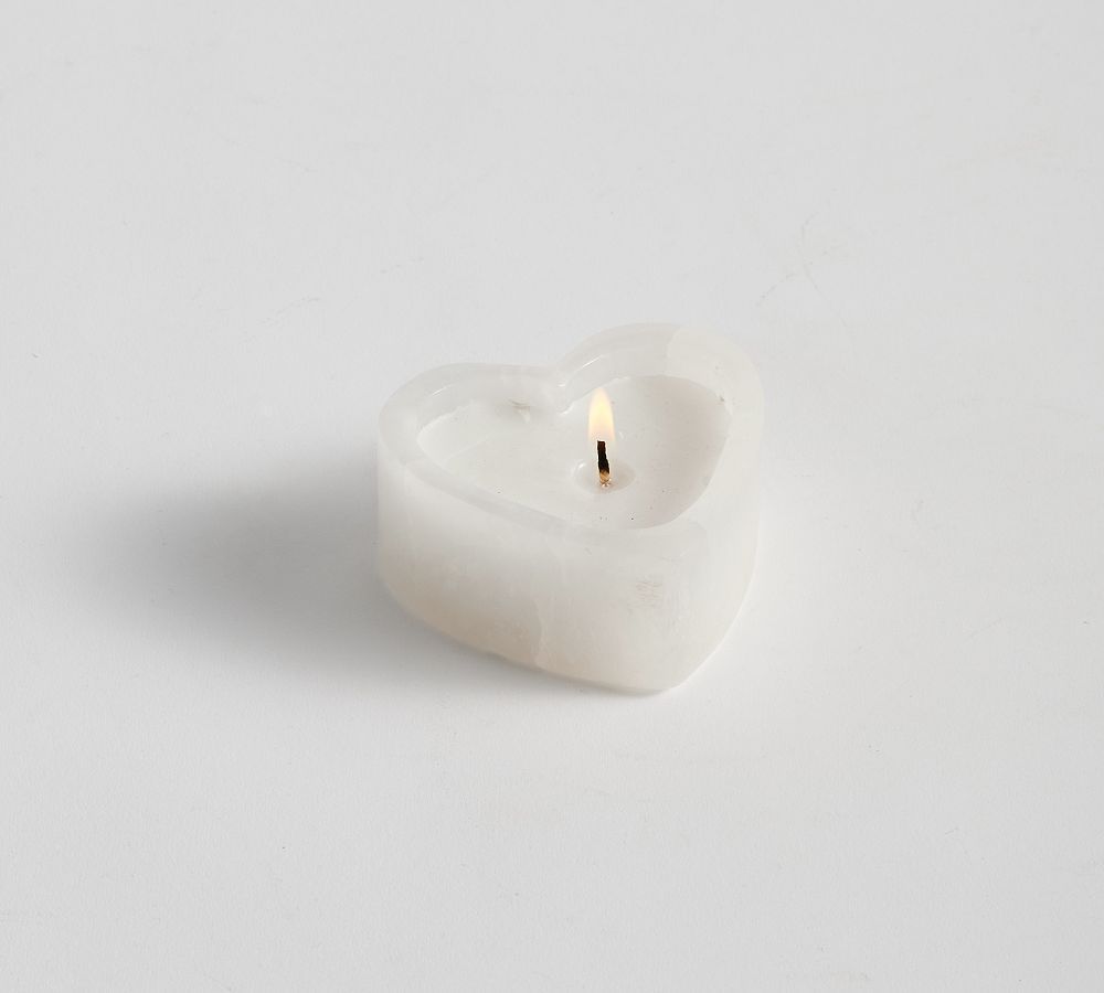 Alabaster Heart Scented Candle - Vanilla & Tobacco | Pottery Barn (US)