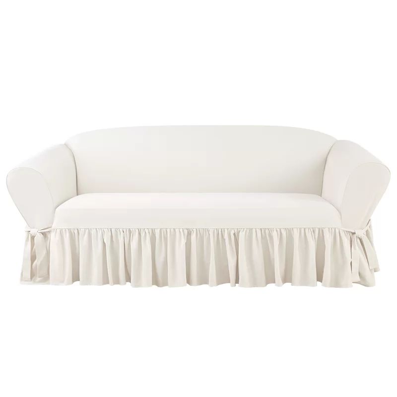 Essential Twill Box Cushion Sofa Slipcover | Wayfair North America