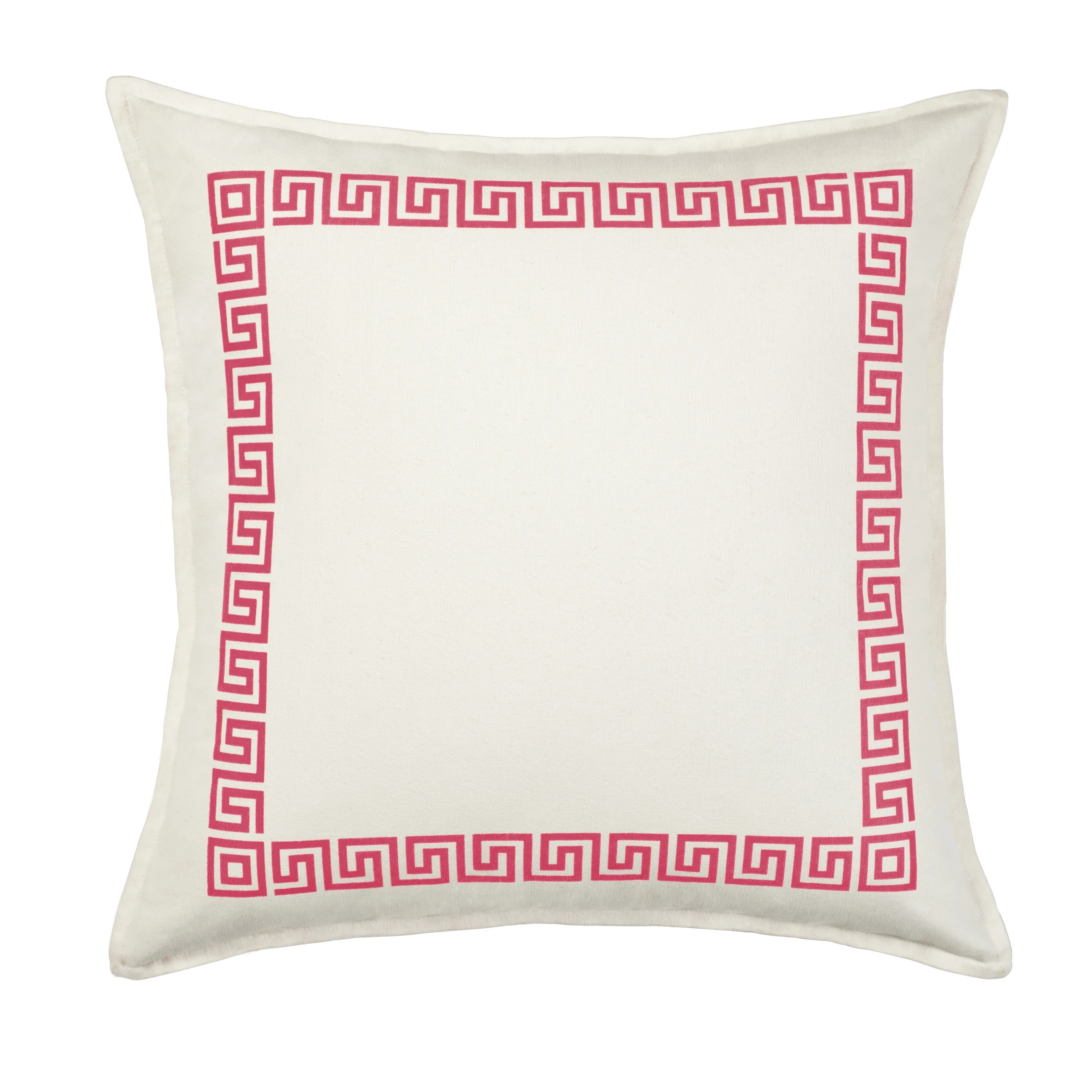 Greendale Home Fashions 20" x 20" Rasberry Greek Key Cotton Canvas Decorative Pillow | Walmart (US)