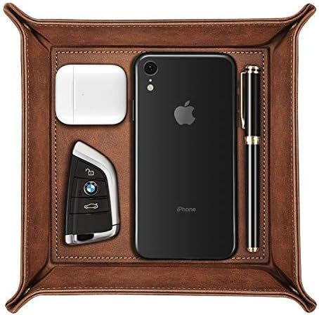 Amazon.com: SITHON Valet Tray Desktop Storage Organizer – Premium PU Leather Catchall Tray Beds... | Amazon (US)