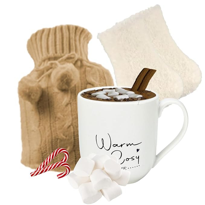 Hot Water Bottle Gift Set | Hot Chocolate Mug Gift Set With Mini Marshmallows For Hot Chocolate |... | Amazon (US)