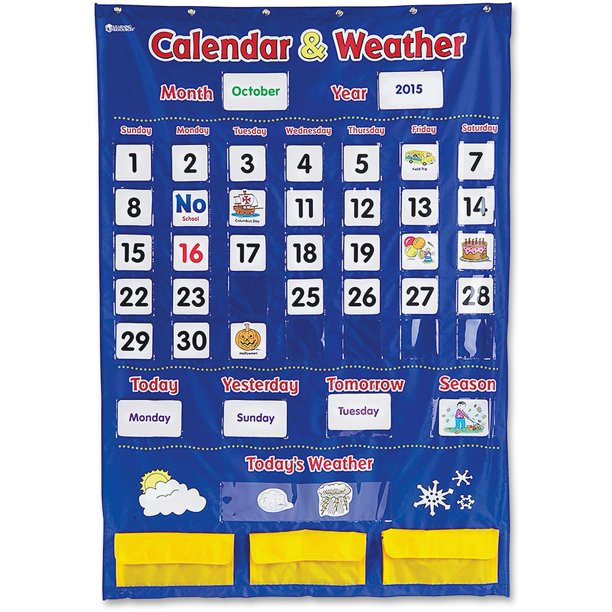 Learning Resources, LRNLER2418, Calendar/Weather Pocket Chart, 138 / Each, Multi | Walmart (US)