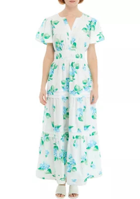 Women's Flutter Sleeve Printed Midi Dress | Belk