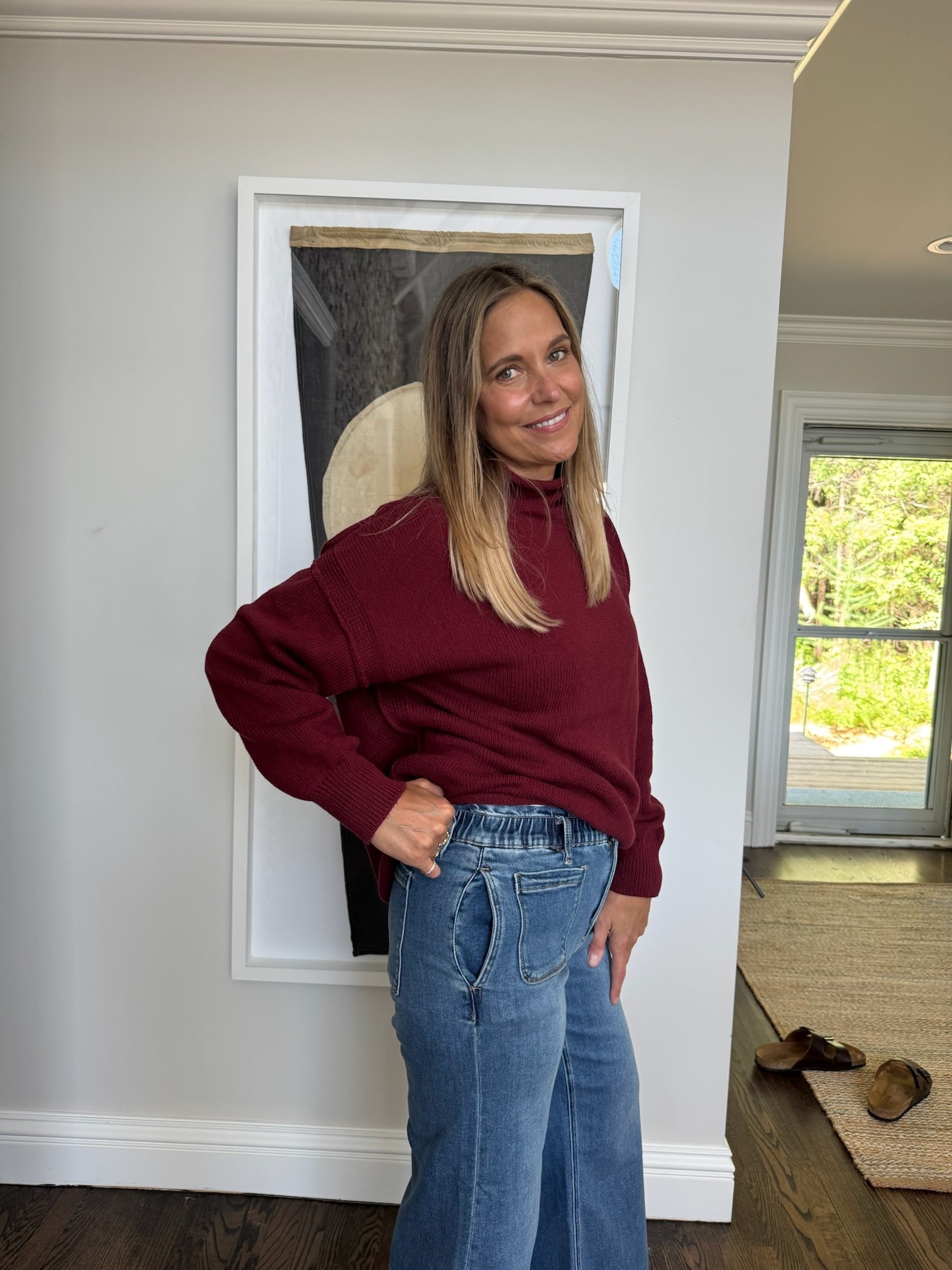 Loving this comfy red sweater we recently got from Social Threads! Paired it with these amazing jeans that have elastic in the waistband. Perfect for days you feel bloated! 

#LTKSeasonal #LTKOver40 #LTKMidsize
