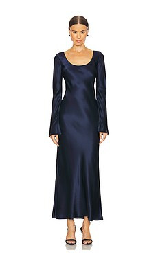 EAVES Gilad Silk Maxi Dress in Navy from Revolve.com | Revolve Clothing (Global)