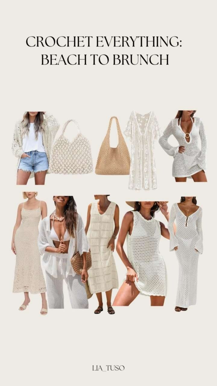 Crochet is having a moment 🧶☀️ From beach cover-ups to brunch-ready sets, it’s the effortlessly cool vibe your summer wardrobe needs.

#CrochetStyle #BeachToBrunchLooks #SummerTextureTrend 

 #LTKStyleTip #LTKSwim #LTKTravel