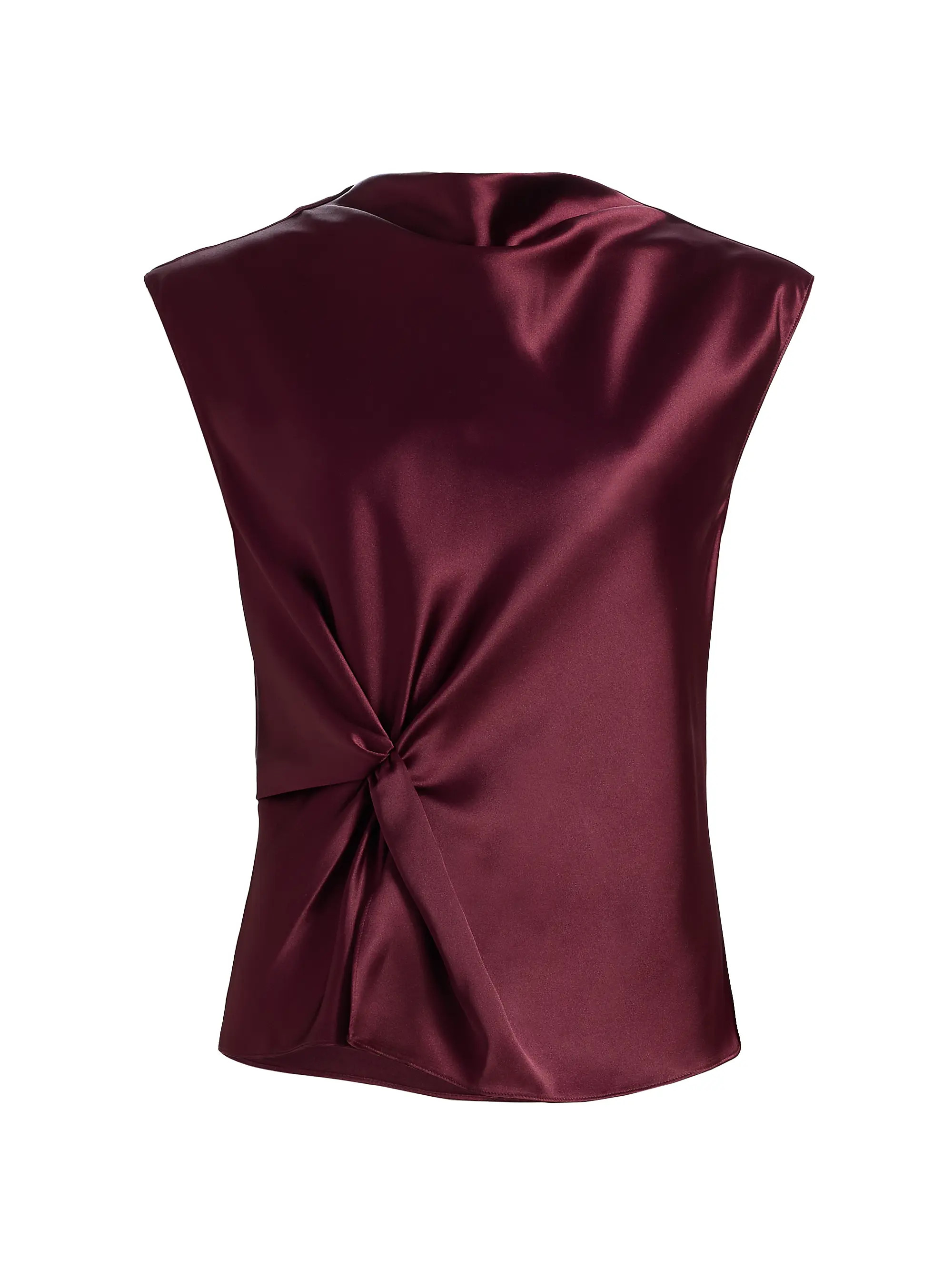 Robin Asymmetric Stretch Satin Top | Saks Fifth Avenue