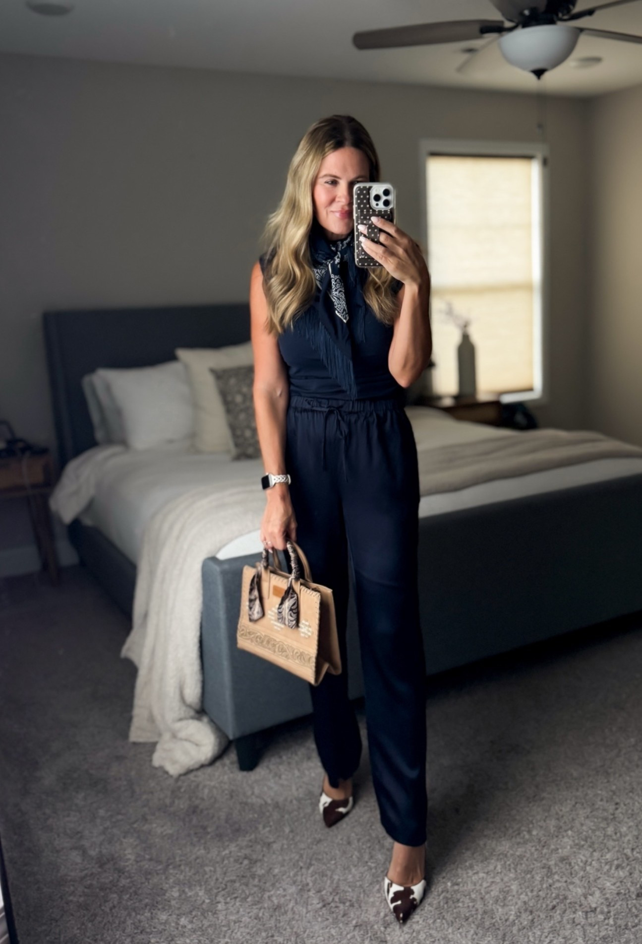 Washable silk stretchy waistband pants?! Yes please. I size up to a medium in these and these come in more great colors. I also have the matching silk cami (not shown here). I wear a small in that. @Quince 

My Quince code for your first purchase with them is:

INFG-26ERINGLADDING10

#LTKootd #LTKSeasonal #LTKOver40