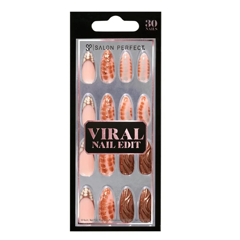 SALON PERFECT PRESS ON NAILS, 311 VIRAL NAIL EDIT, ANIMAL PRINT, FAKE NAIL KIT, FILE & GLUE INCLU... | Walmart (US)