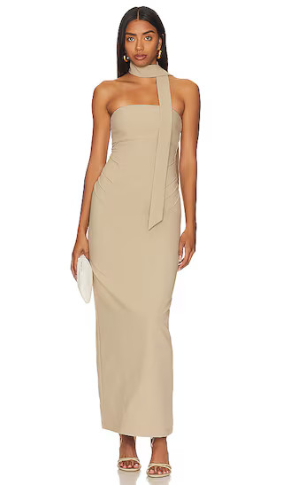 Idalia Column Maxi Dress in Taupe Sand | Revolve Clothing (Global)