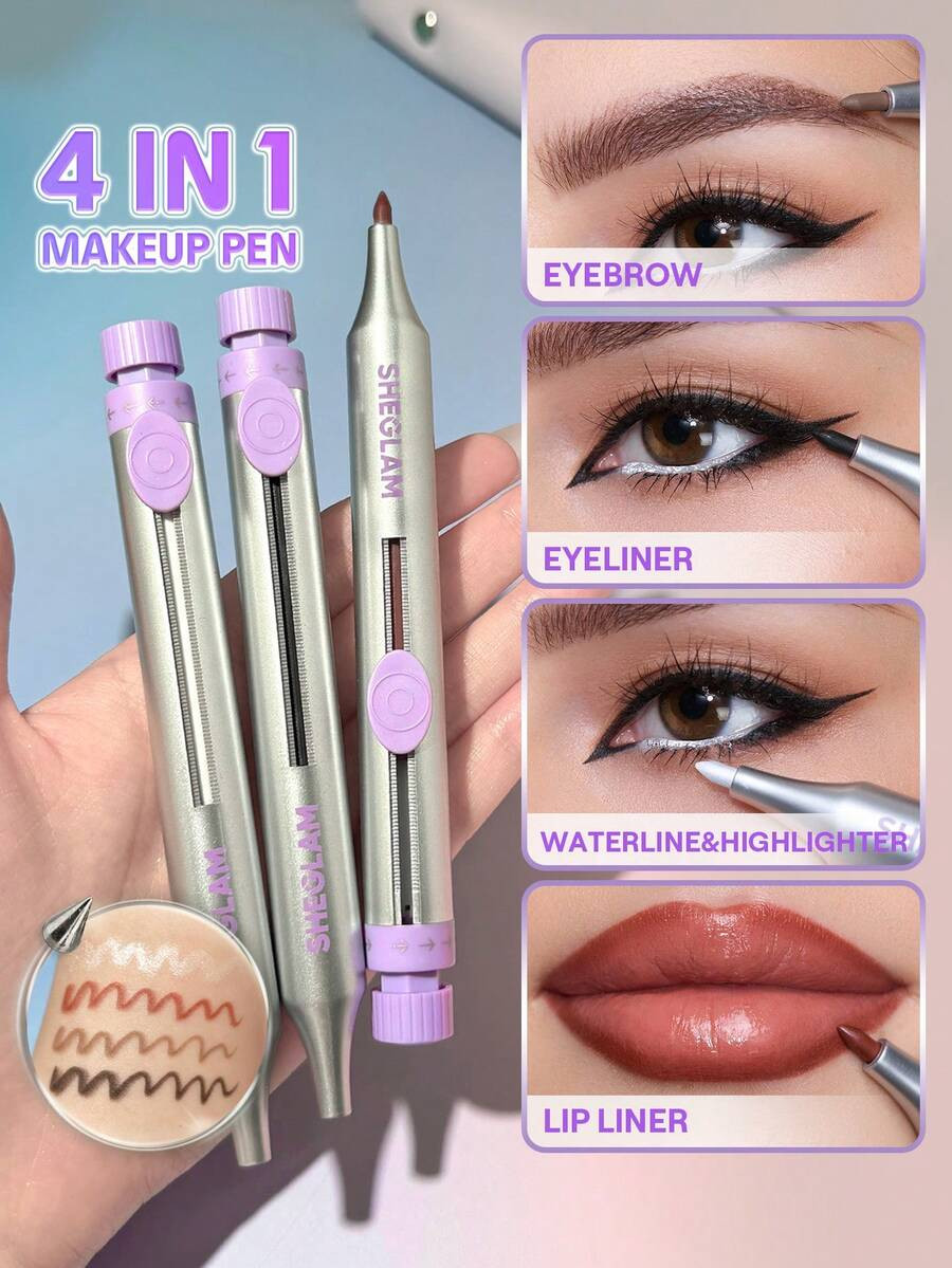 SHEGLAM The Everywhere 4-In-1 Liner Pen Brand Beauty Cosmetic Makeup For Women And Girls | SHEIN
