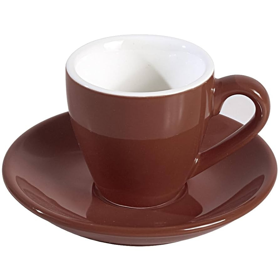 Porcelain Espresso Cup with Saucer, Espresso shot Cup, 80ml/2.7Oz, Brown | Amazon (US)