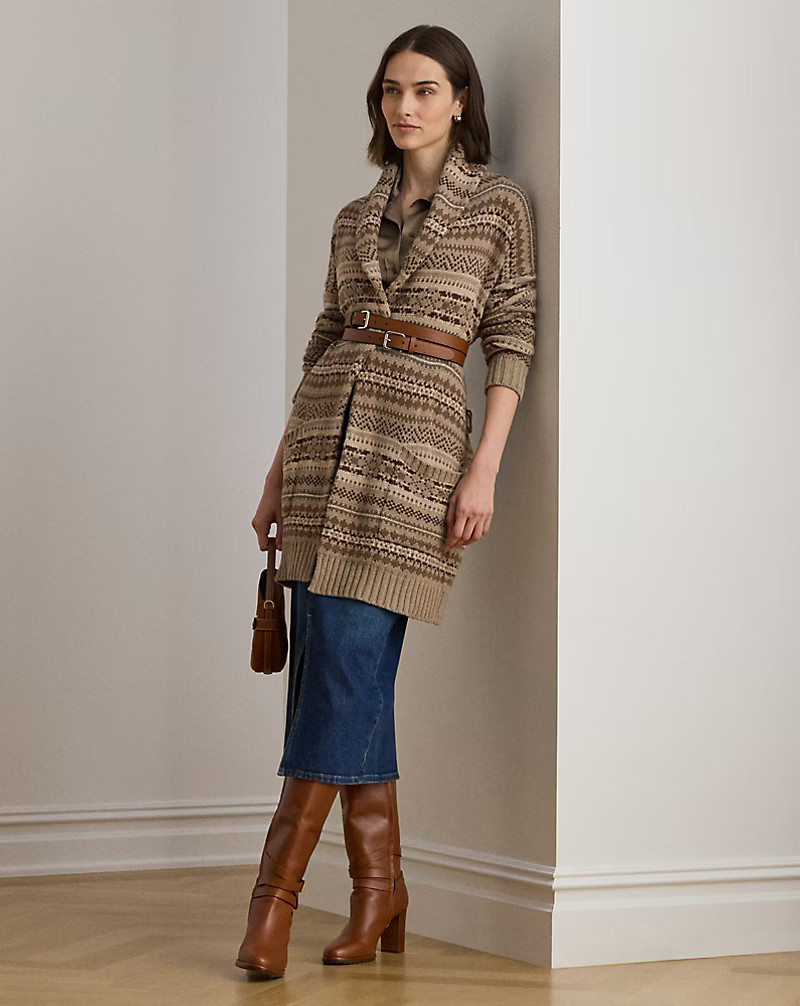 Fair Isle Belted Wool-Blend Cardigan | Ralph Lauren (UK)