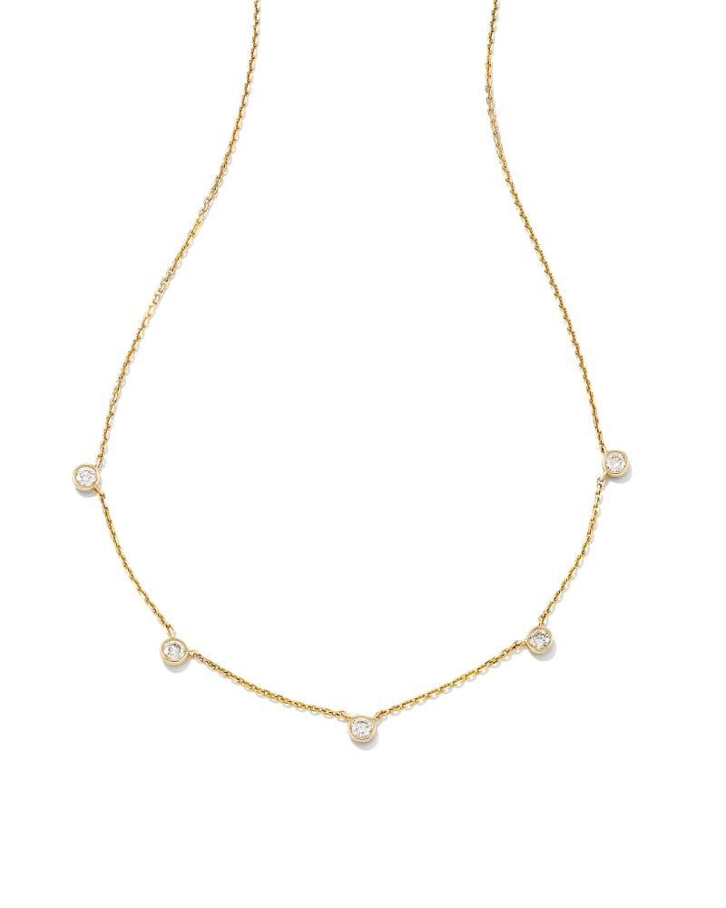 Audrey 14k Yellow Gold Strand Necklace in White Diamond | Kendra Scott | Kendra Scott