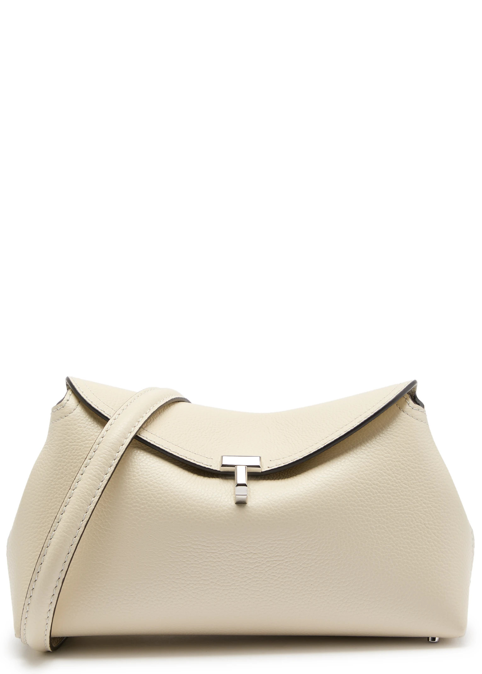 T LOCK CLUTCH GRAIN LEATHER_23070_WHIT | Harvey Nichols