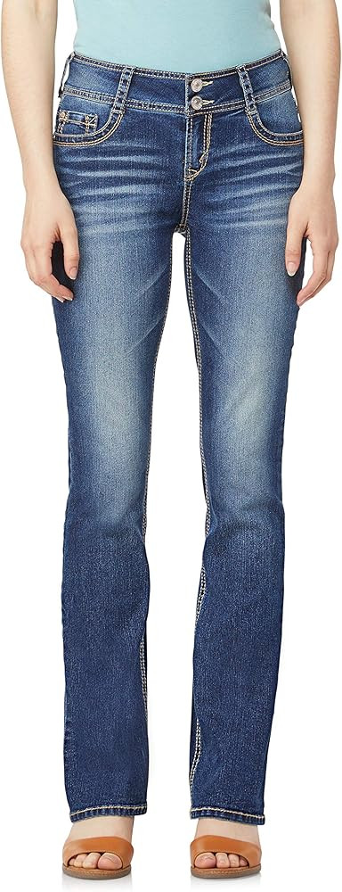WallFlower Luscious Curvy Bootcut Jeans for Women, Mid-Rise Insta Stretch Denim, Size-Inclusive J... | Amazon (US)