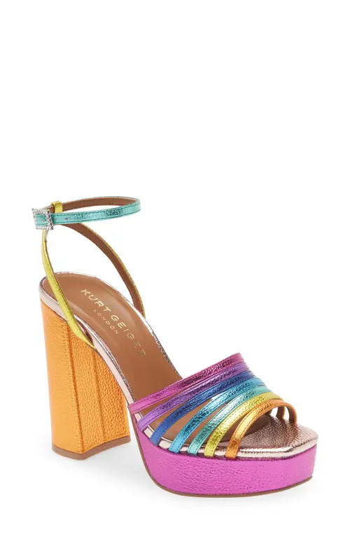 Kurt Geiger London Pierra Platform Sandal in Rainbow Multi at Nordstrom, Size 9Us | Nordstrom