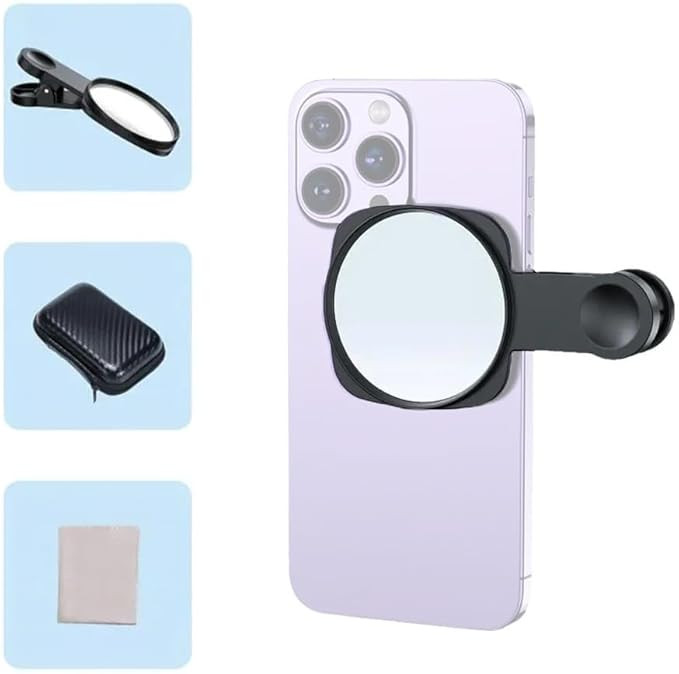 Selfie Mirror Compact Phone Mirror Universal Phone Clip for iPhone 15/14/13/12 Android Samsung Sm... | Amazon (US)