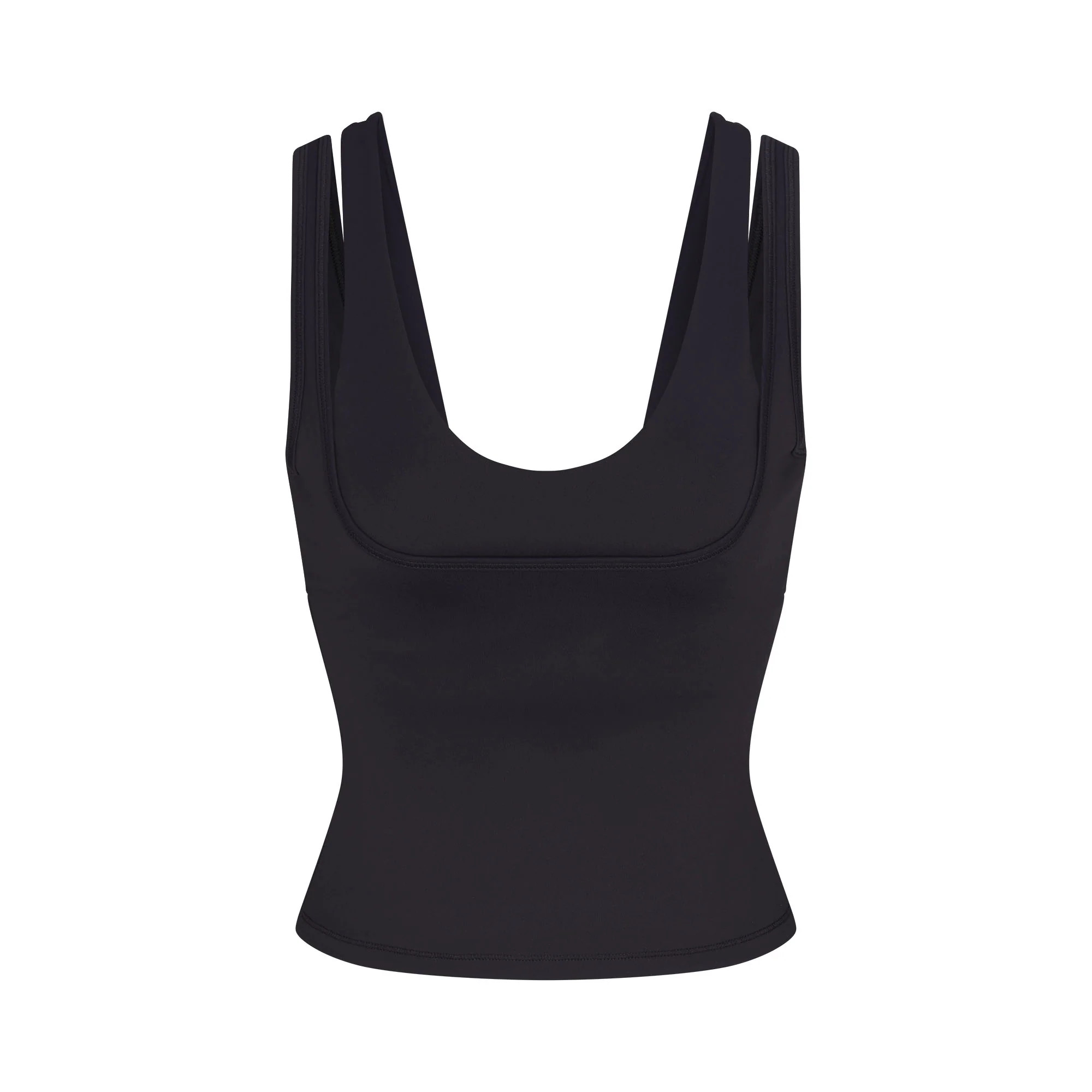 NikeSKIMS MATTE DOUBLE STRAP SCOOP TANK | OBSIDIAN | SKIMS | SKIMS (US)