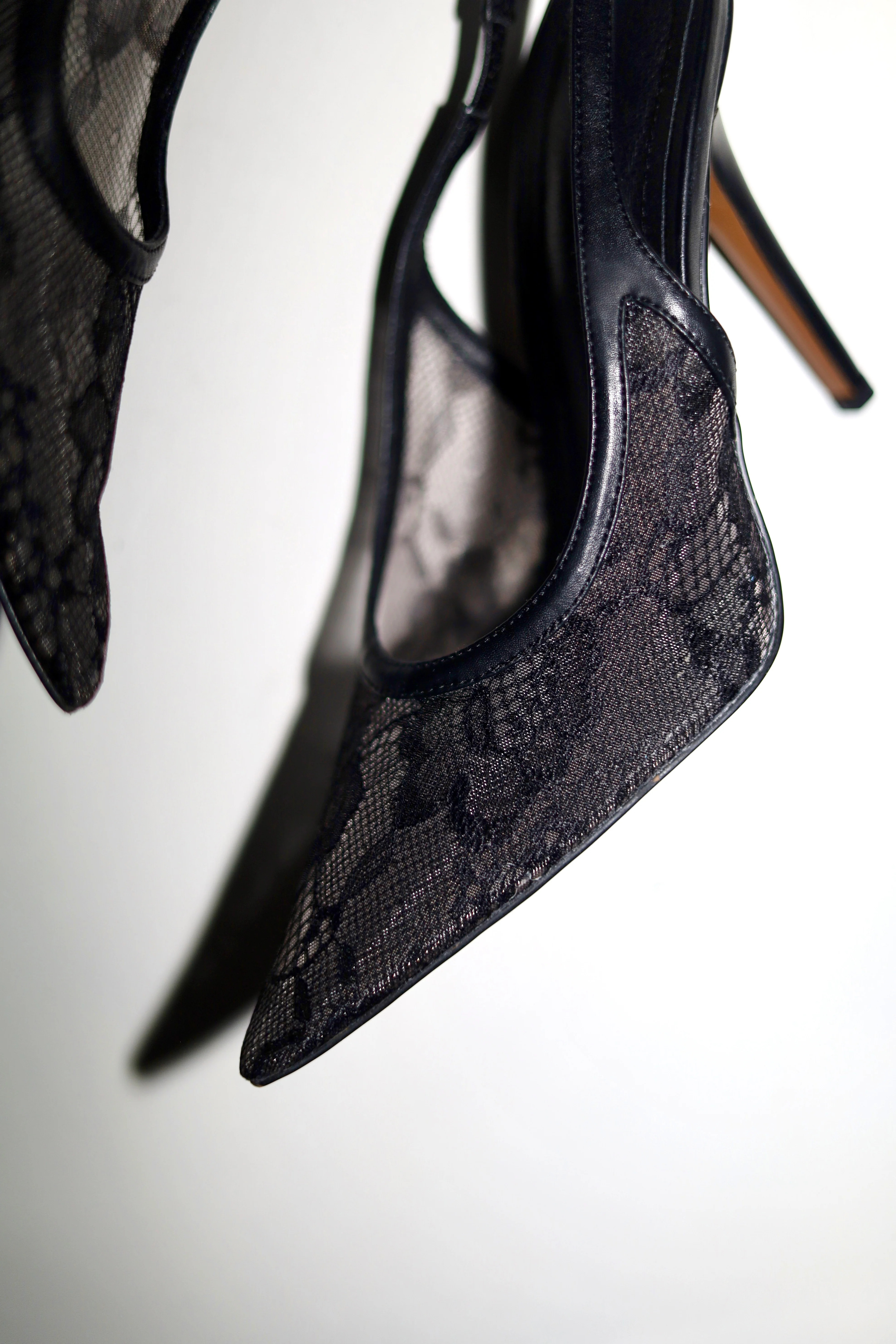 Alexandra Black Lace Slingback 110 mm | CULT OF COQUETTE