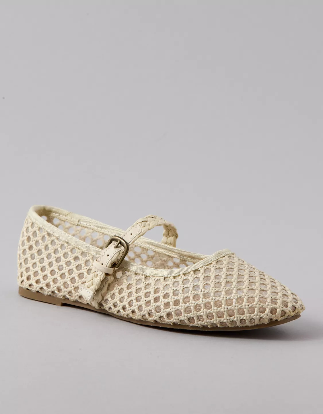 AE Raffia Mesh Mary Jane Flats | American Eagle Outfitters (US & CA)