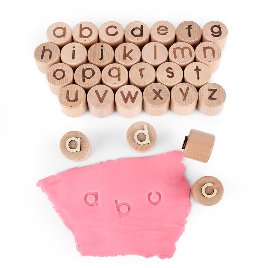 Alphabet Playdough Stamps for Kids, Lowercase Clay Letter Stamps for Toddler, Playdough Bulk Pack... | Amazon (US)
