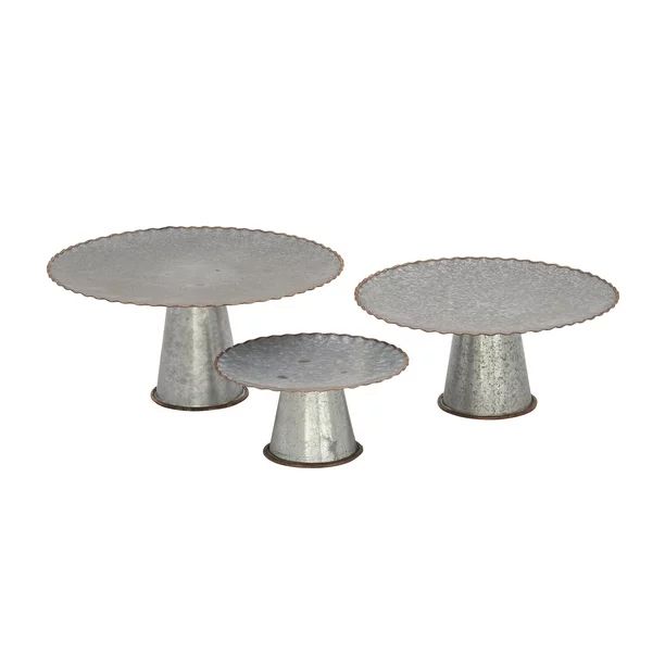 DecMode 9", 13", 15"W Metal Farmhouse Cake Stand, Grey, 3 - Pieces | Walmart (US)