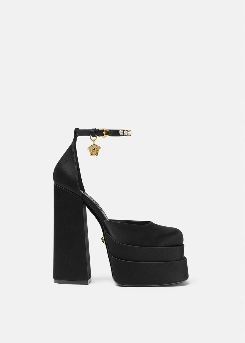 Versace Women's Medusa Aevitas Platform Pumps in black | Versace US | Versace (US)