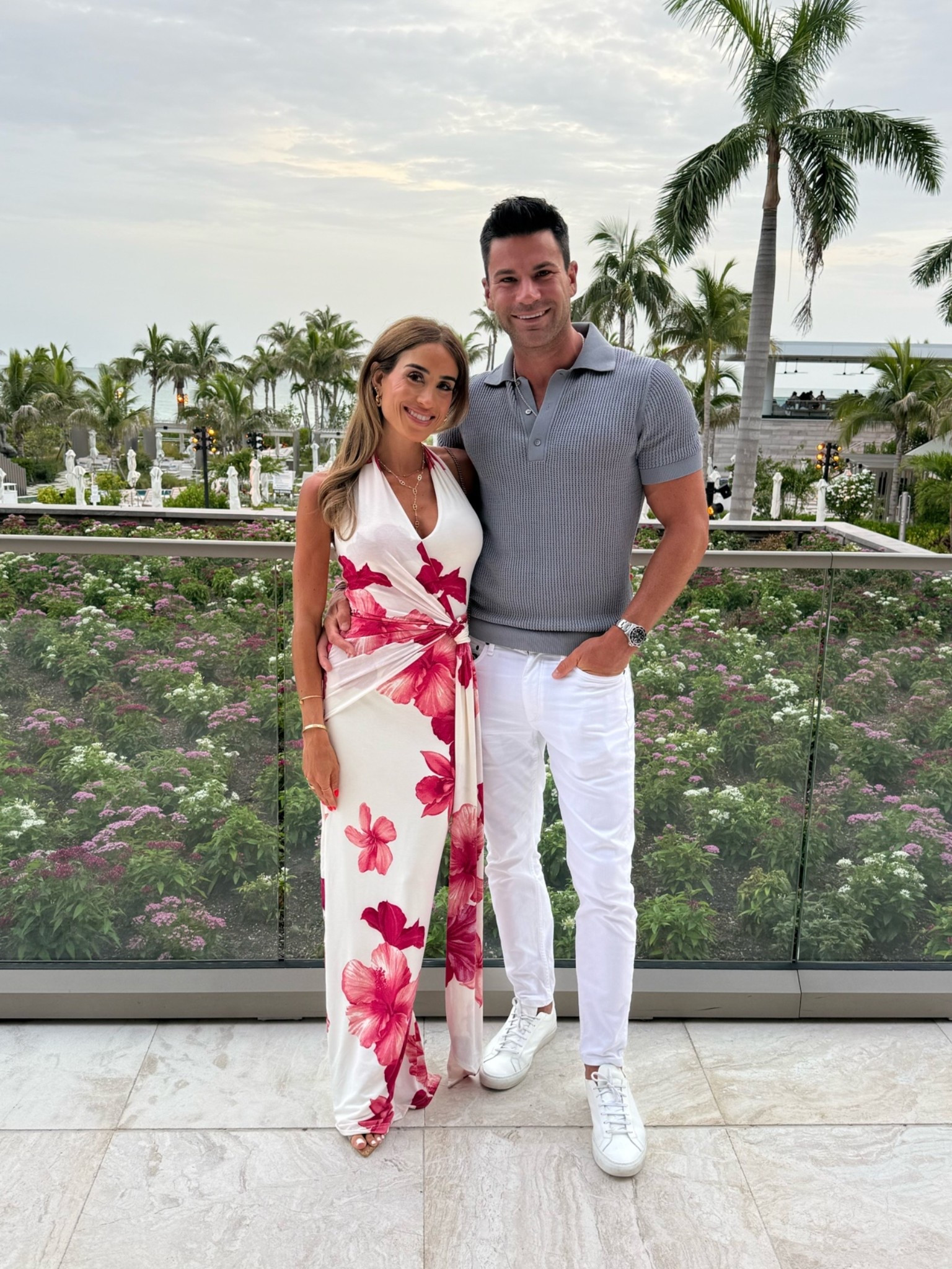 Couple vacation outfit idea love this floral maxi dress that hugs in all the right places and is so stunning! Wearing size xs

#LTKootd #LTKSeasonal #LTKMens