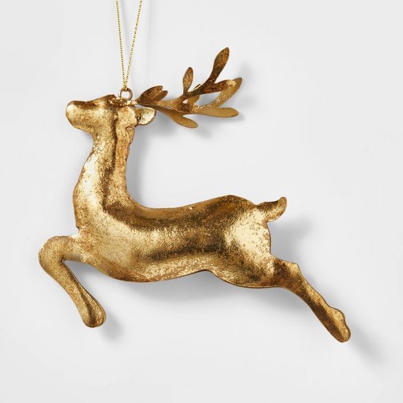 Metal Jumping Deer Christmas Tree Ornament Gold - Wondershop™ | Target