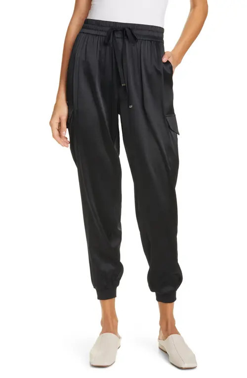 CAMI NYC Elsie Stretch Silk Joggers in Black at Nordstrom, Size Small | Nordstrom