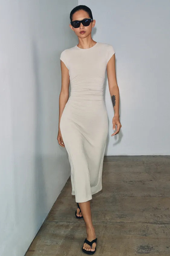 DRAPED MIDI DRESS | Zara US