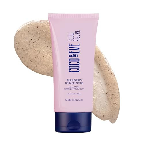 Coco & Eve Resurfacing Body Gel Scrub - Exfoliating Scrub with AHA, BHA for Smoothing, Brightening and Pre-Tan Prep. Improves Dry, Textured Skin, Uneven Tone. Suitable for Sensitive Skin (5.75 fl oz) | Amazon (US)
