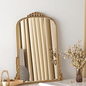 SHYFOY Antique Wall Mirror Gold Baroque Ornate, Decorative Arche Mirrors for Entryway Bathroom Po... | Amazon (US)
