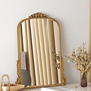 SHYFOY Antique Wall Mirror Gold Baroque Ornate, Decorative Arche Mirrors for Entryway Bathroom Po... | Amazon (US)