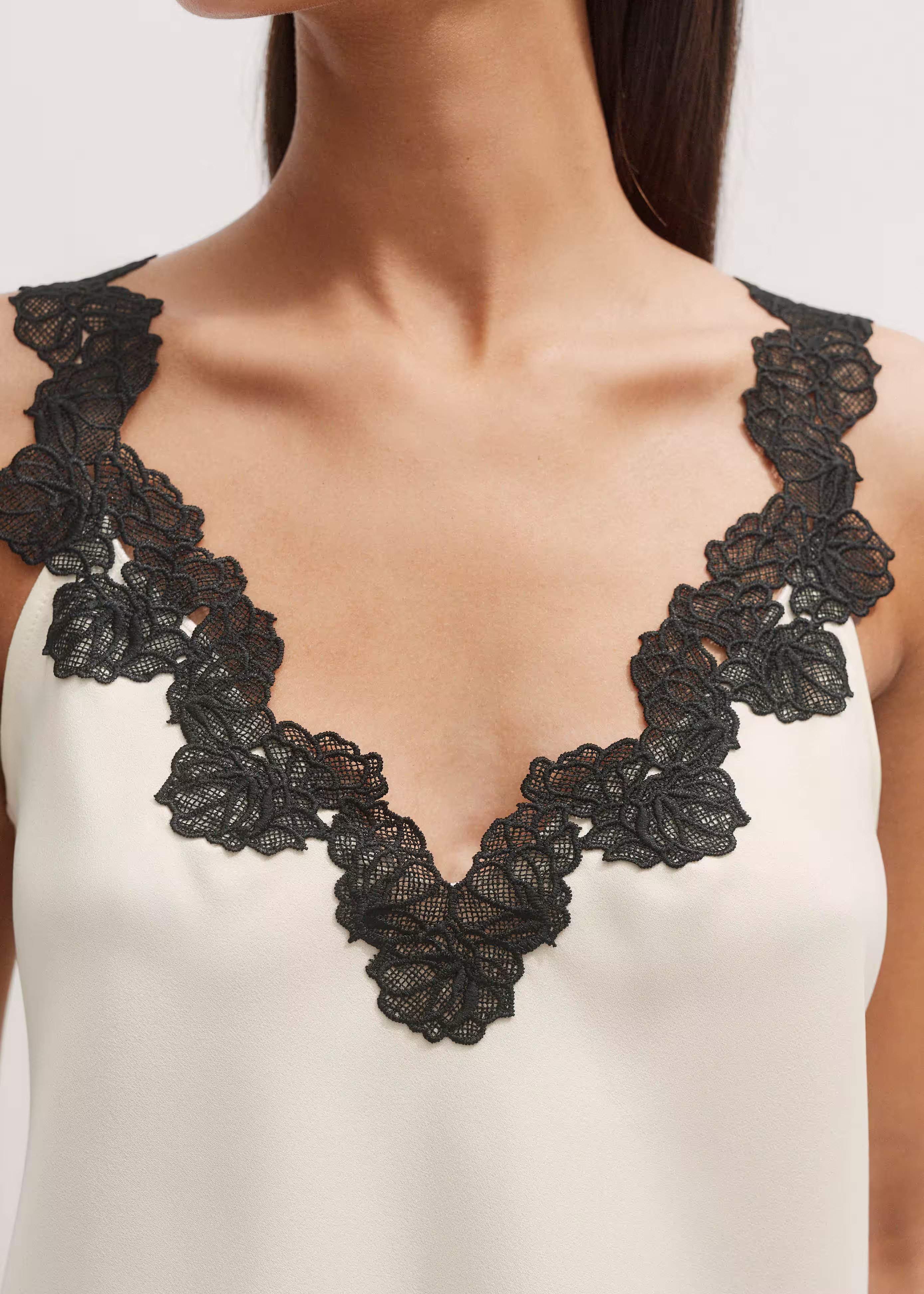 Women's Cream Floral Lace Camisole Top | ME+EM | ME+EM Global (Excluding US)