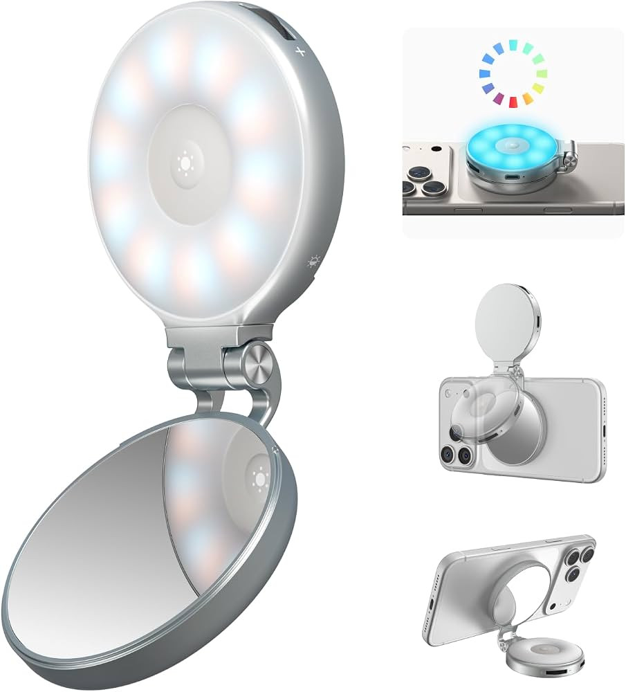 TELESIN 4-in-1 RGB Selfie Light with Mirror for Phone | Amazon (US)